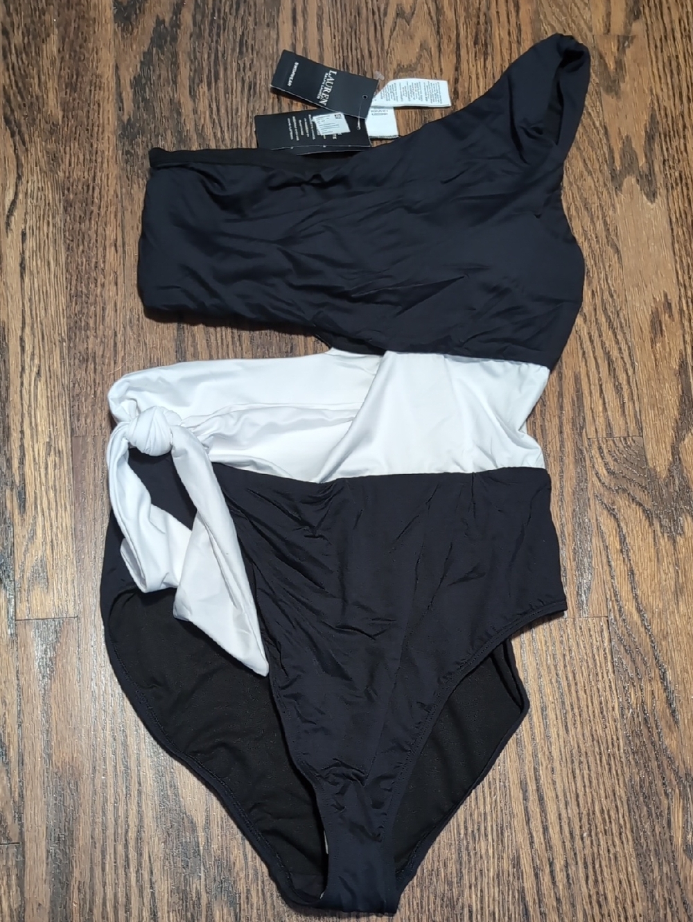 NWT Ralph Lauren Black Swimwear One-Piece Size 12